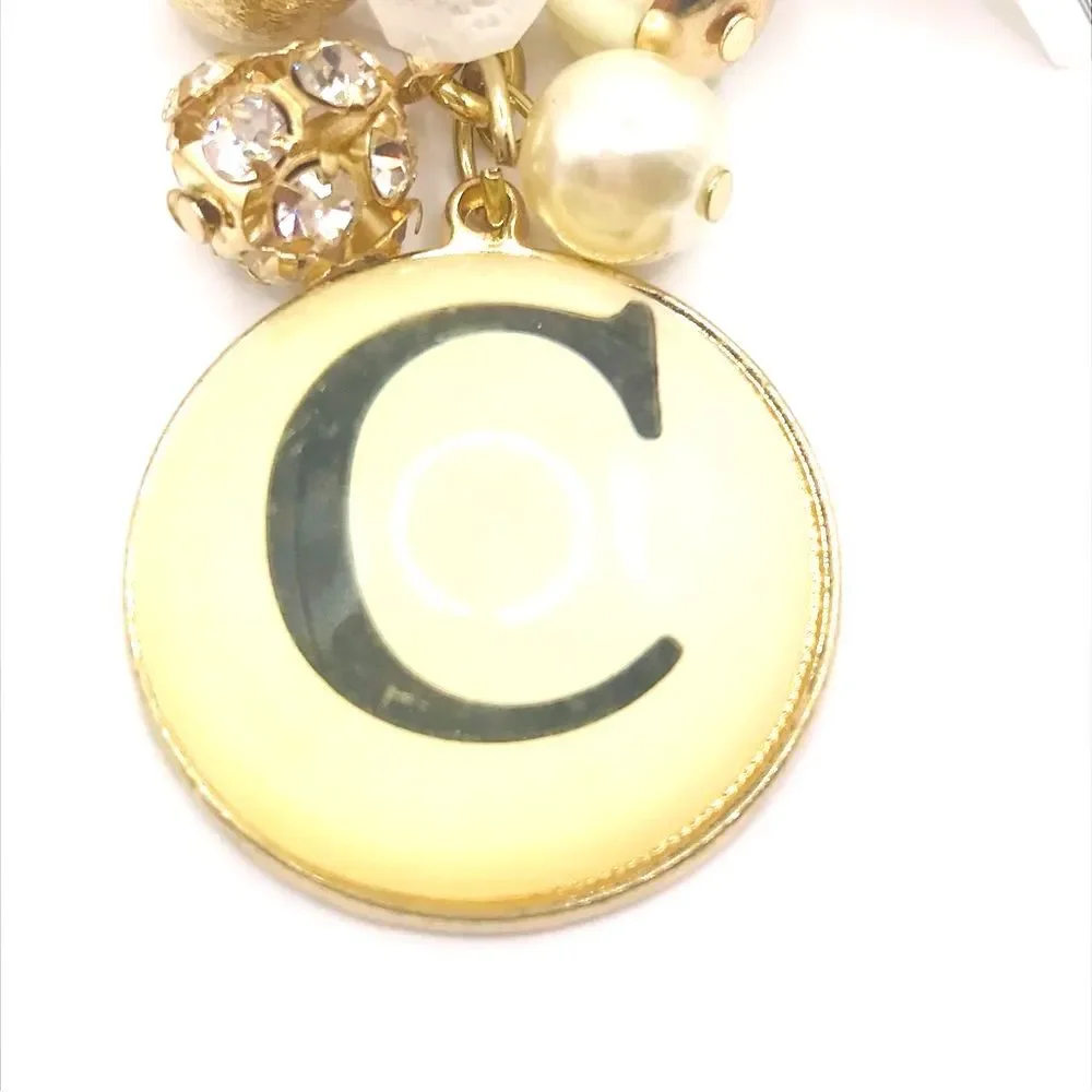 Gold Chic Initial C Keychain
